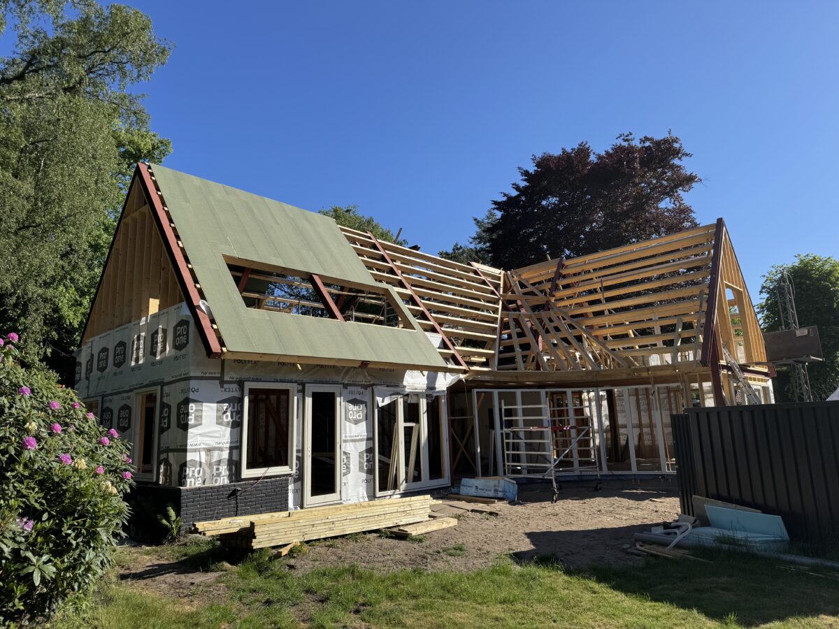 De woning tijdens de bouw